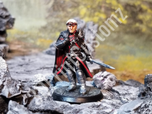 a person in a garment holding a sword on a rock 3DPrintCustomz Custom 3D Print Painting
