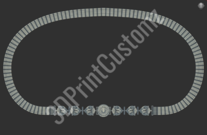 a black circle with white text 3DPrintCustomz Custom 3D Design