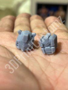 a pair of blue plastic models 3DPrintCustomz Custom 3D Resin Printing