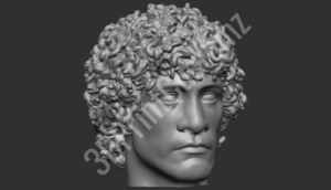 a statue of a person with curly hair 3DPrintCustomz Custom 3D Design
