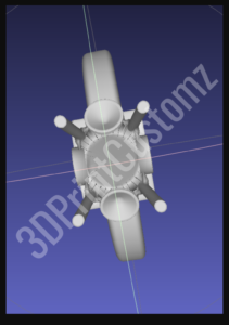 a white drone with a blue background 3DPrintCustomz Custom 3D Design