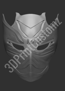 a white mask with a face 3DPrintCustomz Custom 3D Design
