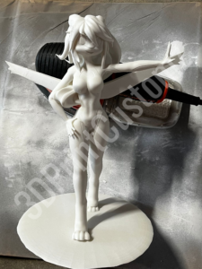 a white statue of a person holding a knife 3DPrintCustomz Custom 3D Resin Printing