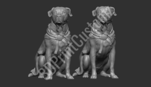 two dogs sitting on the ground 3DPrintCustomz Custom 3D Design