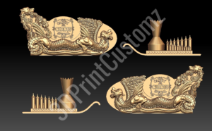 a few gold and silver artifacts 3DPrintCustomz Custom 3D Resin Printing