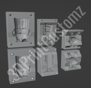 a group of white and black objects 3DPrintCustomz Custom 3D Resin Printing