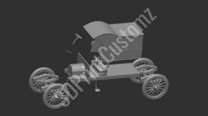 a small white and black carriage 3DPrintCustomz Custom 3D Resin Printing