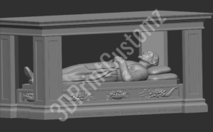 a statue of a person lying on a couch 3DPrintCustomz Custom 3D Resin Printing