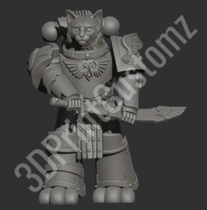 a toy figurine of a cat holding a sword 3DPrintCustomz Custom 3D Resin Printing