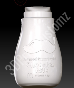 a white bottle with a white label 3DPrintCustomz Custom 3D Resin Printing