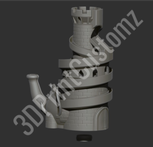 a white robot with a black background 3DPrintCustomz Custom 3D Resin Printing