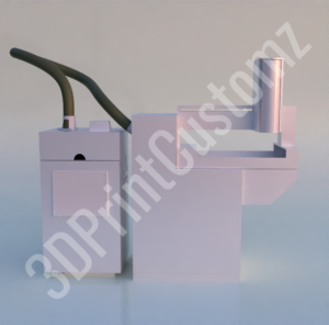 a white shelf with a silver faucet on it 3DPrintCustomz Custom 3D Resin Printing