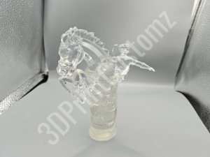 a glass vase with a crystal 3DPrintCustomz Custom 3D Resin Printing