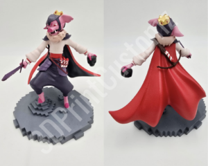 a figurine of a person in a red dress and a black dress 3DPrintCustomz Custom 3D Print Design Painting